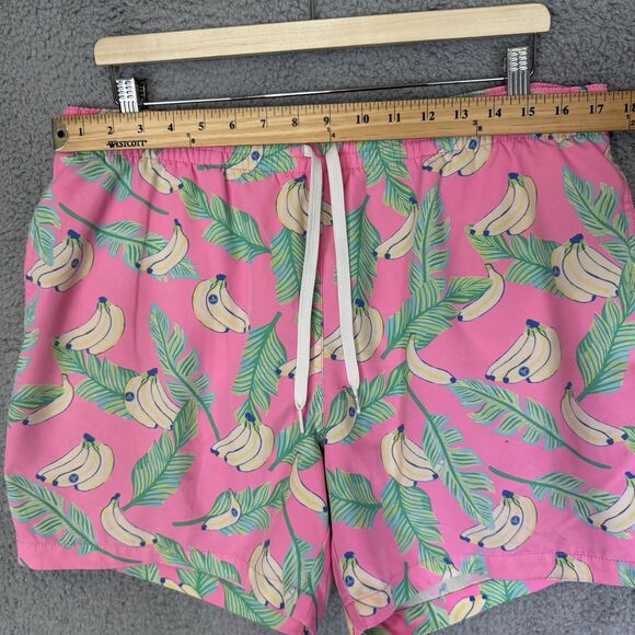 S Chubbies Swim Trunks Mens L Pink 5.5 Inch inseam Banana Peelin Good - Picture 2 of 7